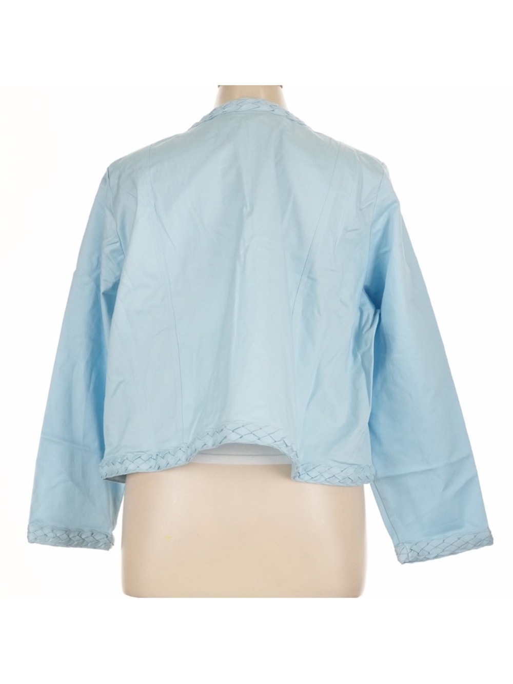 Ming Wang Blue Braided Trim Structured Blazer 1X Plus Size Workwear Jacket NWT - Picture 3 of 8